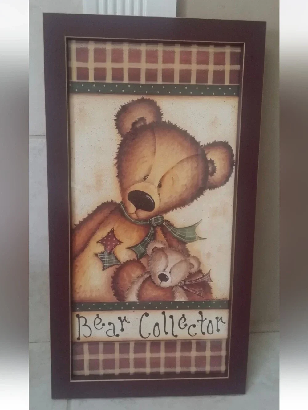 🌟🧸 MARY ANN JUNE 🧸🌟  BEAR COLLECTOR PICTURE WALL ART W/FRAME